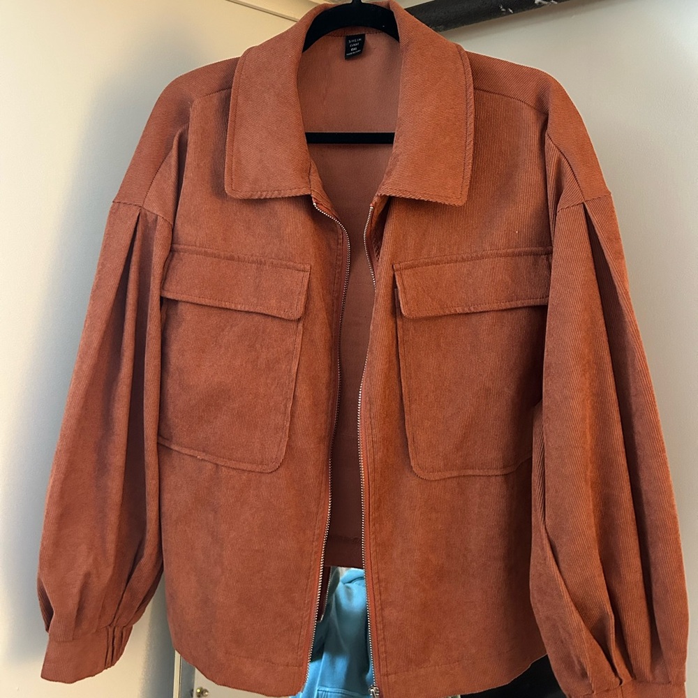 LAST CHANCE SHEIN Burnt Orange/Brown Jacket with Zipper